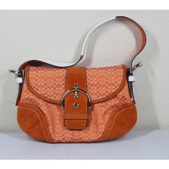 Coach Y2K Orange Small Signature Buckle Soho Hobo Shoulder Bag 6818 - Picture 1 of 7